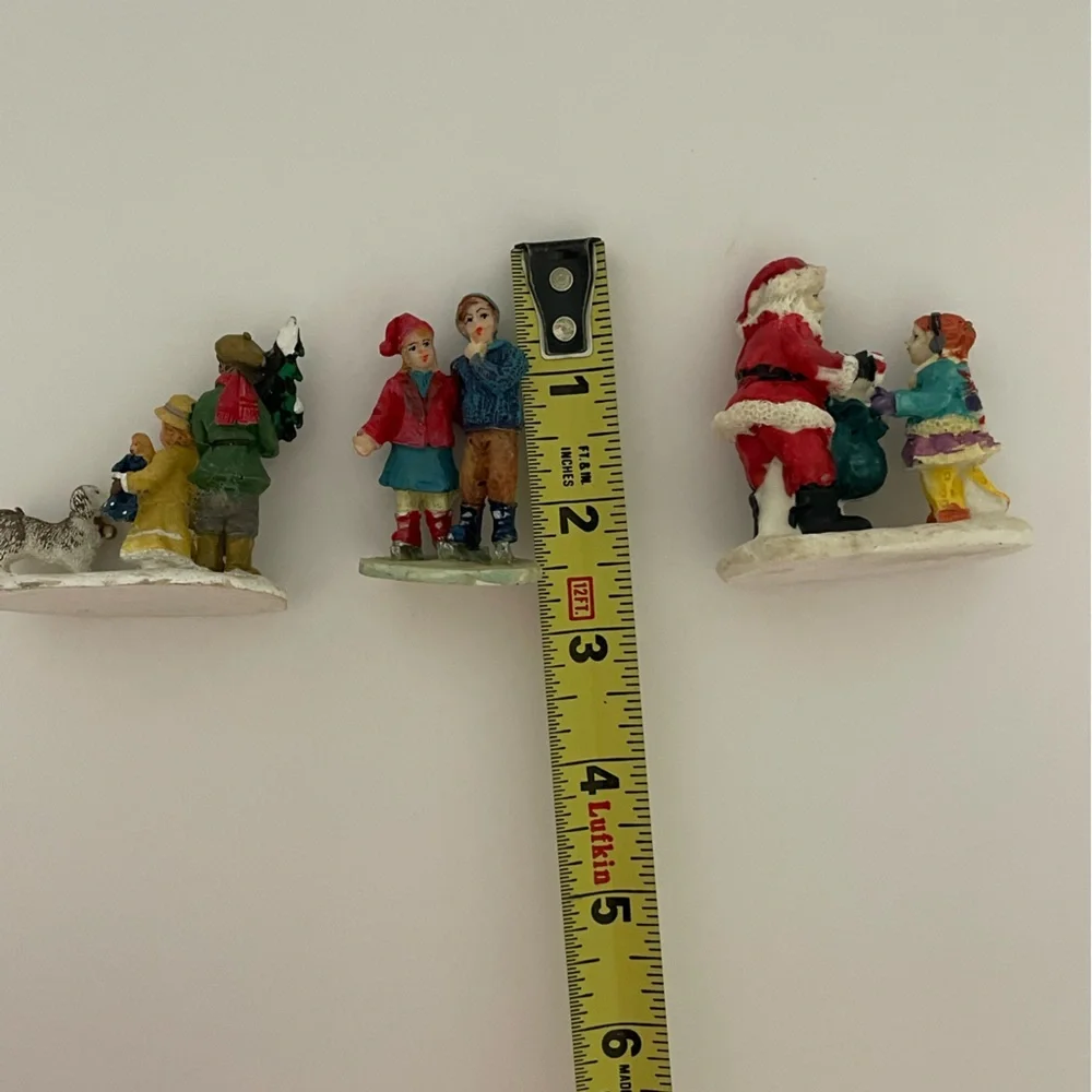 Vintage Set/3 Victorian snow village figurines